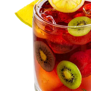 Iced Tea With Fruit Garnish Png 06242024 PNG image