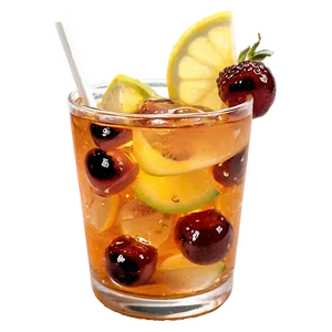 Iced Tea With Fruit Garnish PNG 34
