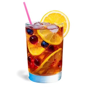 Iced Tea With Fruit Pieces PNG 85