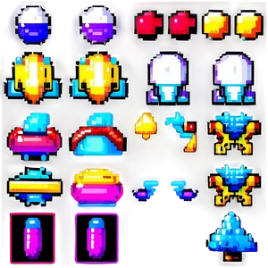 Iconic 16 Bit Game Sprites PNG Avr