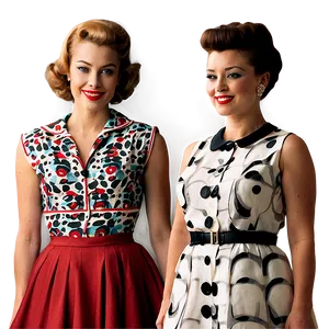 Iconic 1950s Fashion Outfits Png 06242024 PNG image