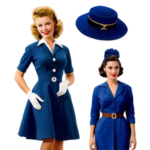 Iconic 1950s Fashion Outfits Png 18 PNG image