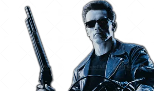 Iconic Action Hero Pose PNG image