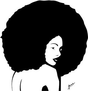 Iconic Afro Hairstyle Silhouette PNG image