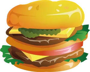 Iconic Big Mac Burger Illustration PNG image