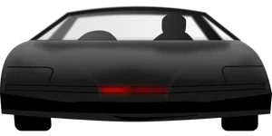 Iconic Black Carwith Red Scanner Light PNG image