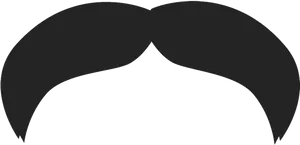 Iconic Black Moustache Graphic PNG