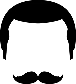 Iconic Black Moustache Graphic PNG image
