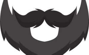 Iconic Black Mustacheand Beard PNG image