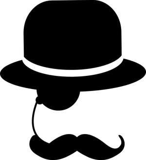 Iconic Bowler Hatand Mustache