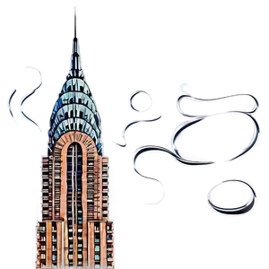 Iconic Chrysler Building Artwork PNG Wiw
