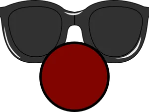 Iconic Clown Noseand Glasses PNG