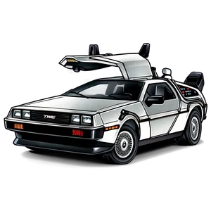 Iconic Delorean Time Machine Graphic Png 88 PNG image