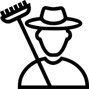 Iconic Farmer Outline PNG image