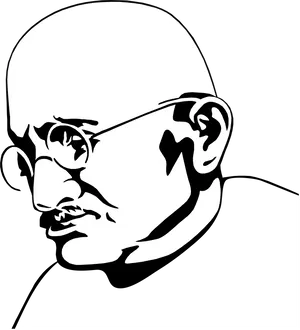 Iconic Gandhi Profile Vector PNG image