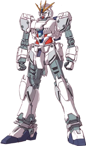 Iconic Gundam Mecha Standing PNG image