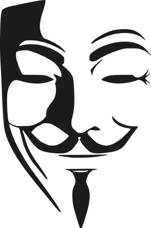 Iconic_ Guy_ Fawkes_ Mask_ Vector PNG image