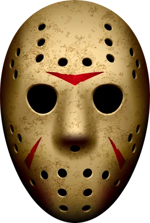 Iconic Hockey Maskwith Scratches PNG image