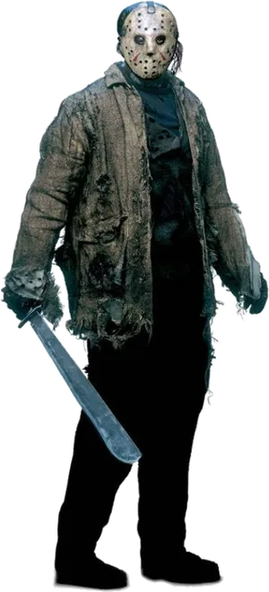 Iconic Horror Movie Characterwith Machete PNG image