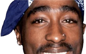 Iconic Rapper Smilingwith Bandana PNG image