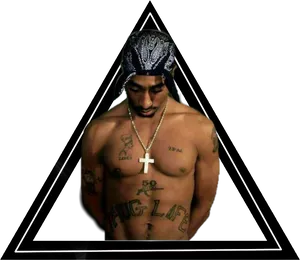 Iconic Rapper Triangle Portrait PNG image