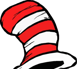 Iconic Redand White Striped Hat PNG image