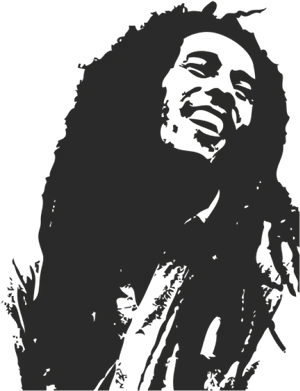 Iconic Reggae Legend Silhouette PNG image