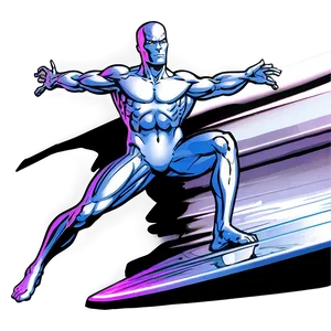 Iconic Silver Surfer Cover Art Png 06202024 PNG image