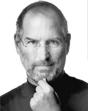 Iconic Tech Visionary Portrait PNG image