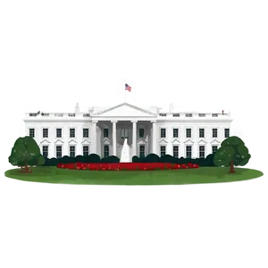 Iconic White House Facade PNG Eqg