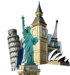 Iconic World Landmarks Collage.png PNG image