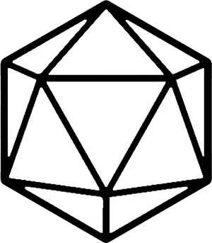 Icosahedron Outline Vector PNG image