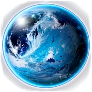 Icy Blue Planet Scene PNG Mbx PNG