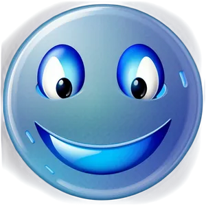 Icy Blue Smiling Face Emoji Png 20 PNG image