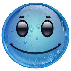 Icy Blue Smiling Face Emoji Png 80 PNG image