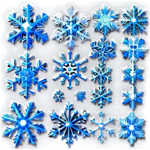 Icy Blue Snowflakes PNG 05212024