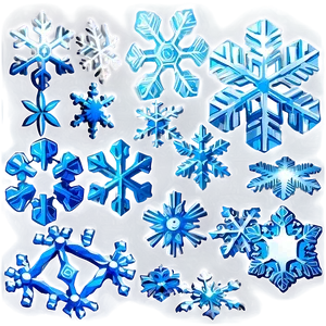 Icy Blue Snowflakes PNG 45