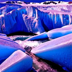 Icy Glacier Landscape Photo PNG Wtb