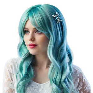 Icy Green Hair Frost PNG Wpy