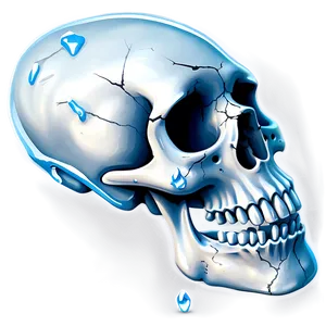 Icy Skull Painting Png B PNG image