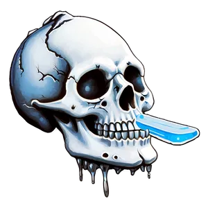 Icy Skull Painting Png D PNG image