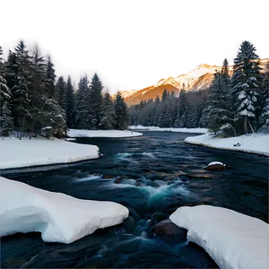 Icy Snow River Flow Png 04292024 PNG image