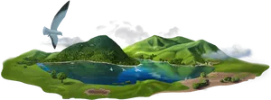 Idyllic Island Oasis PNG image