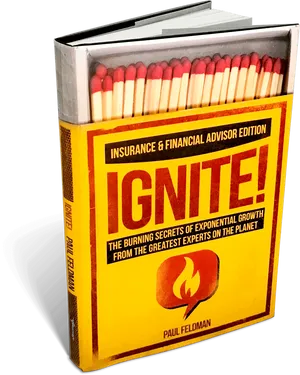 Ignite Bookwith Matchstick Design PNG image