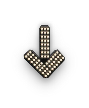 Illuminated Arrow Signon Black Background