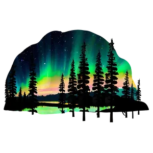 Illuminated Aurora Wilderness Scene PNG 80 PNG