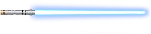 Illuminated Blue Lightsaberon Black Background.jpg PNG image
