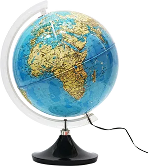 Illuminated Desk Globe Africa Europe Focus PNG image