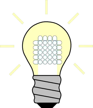 Illuminated Idea Light Bulb Graphic PNG