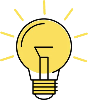 Illuminated Idea Light Bulb Graphic PNG